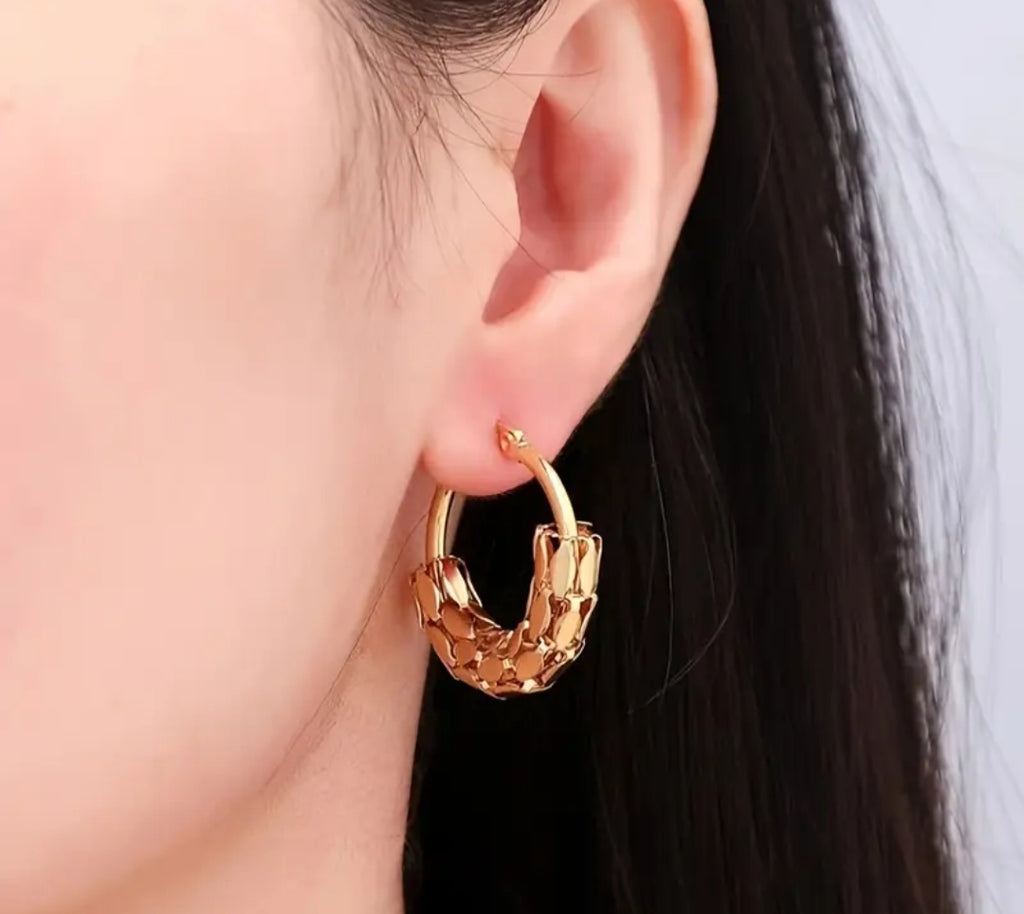 Textured Half-Hoop Earring