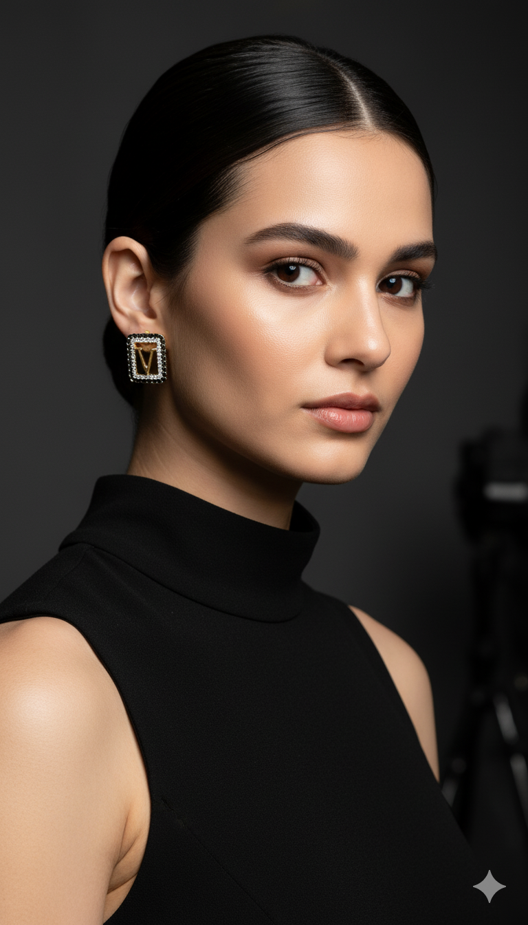 Luxury Initial "V" Stud Earrings