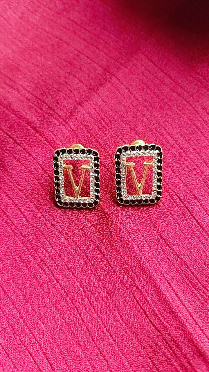 Luxury Initial "V" Stud Earrings