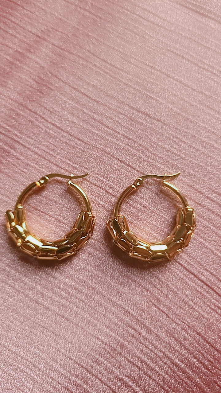 Textured Half-Hoop Earring
