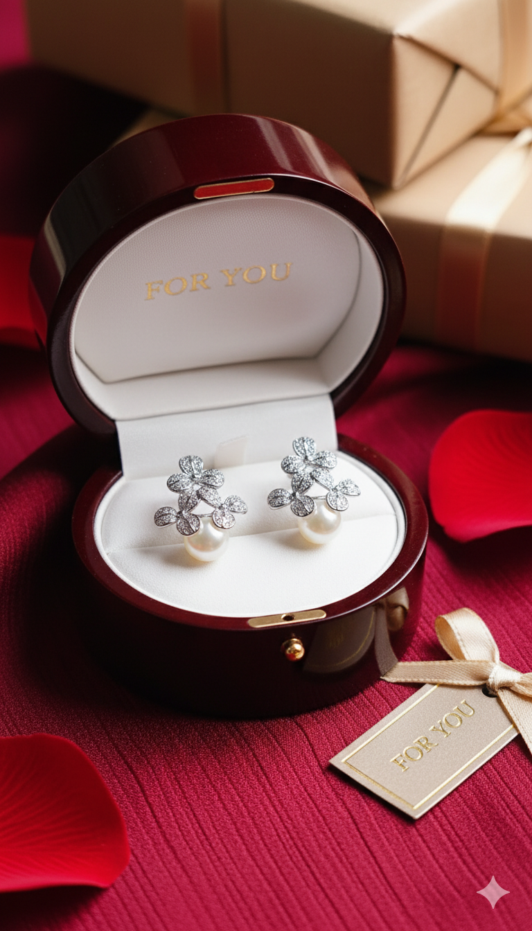 silver-toned stud earrings